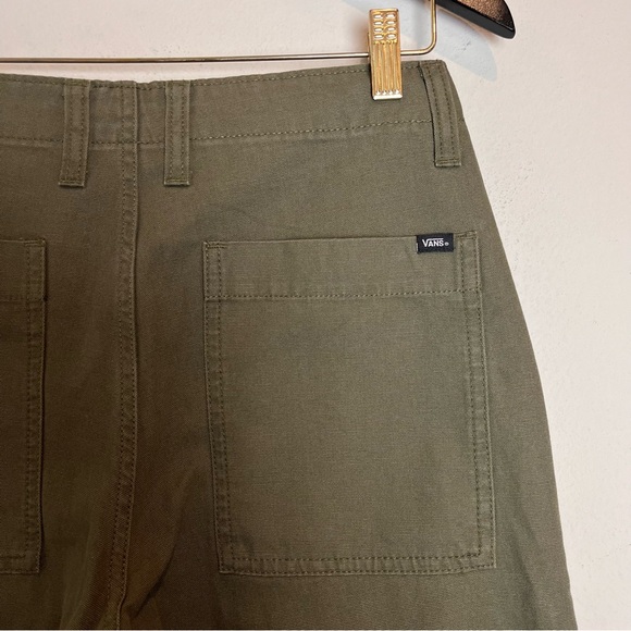 Vans Women’s Arroyo Wide Leg Cargo Pants Olive Green 100% Cotton Canvas Size 26 - Picture 6 of 9